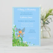 Blauwvogels Baby shower Kaart (Staand voorkant)