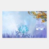 Blauwvogels Blauwe Vijver Vogels Rechthoekige Sticker (Voorkant)