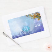 Blauwvogels Blauwe Vijver Vogels Rechthoekige Sticker (Envelop)