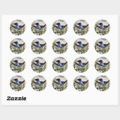  Blauwvogels Bloemen Lelie van de Vallei Vogels Ronde Sticker (Vel)