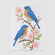 Blauwvogels & Bloesems Decoupage Tissue Paper