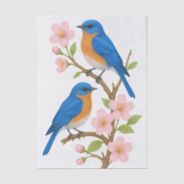 Blauwvogels & Bloesems Decoupage Tissue Paper Tissuepapier
