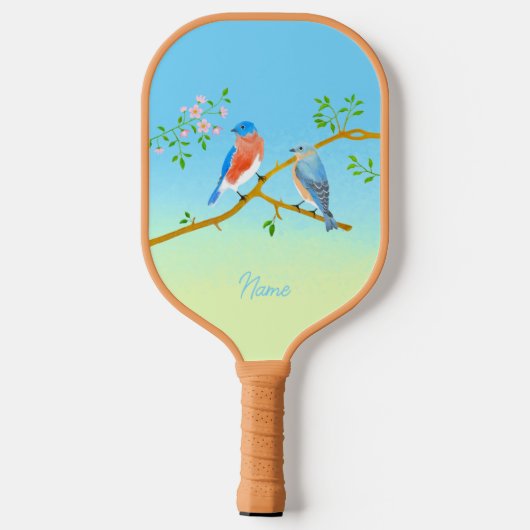 Blauwvogels Bord Blauw & Groen Pickleball Paddle (Achterkant)