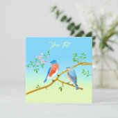 Blauwvogels Bord Blauw & Groen Vlakke Kaart (Staand voorkant)