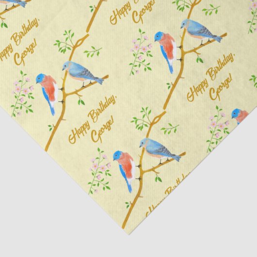 Blauwvogels Bord Geel Weefselpapier Tissuepapier