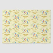 Blauwvogels Bord Geel Weefselpapier Tissuepapier (Voorkant)