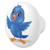 Blauwvogels brengen geluk - SRF Keramische Knop (Rechts)