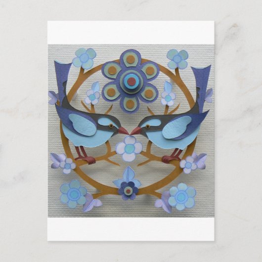 blauwvogels briefkaart (Voorkant)