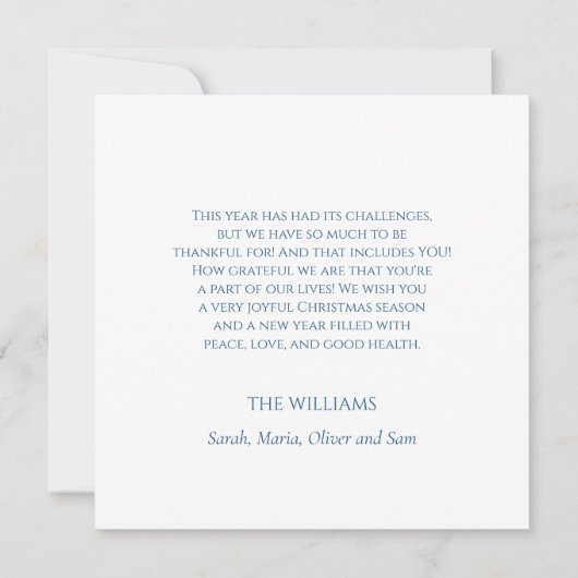  blauwvogels dennenbomen Kerstkaart Kaart (Achterkant)