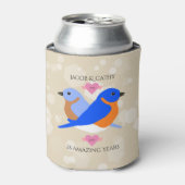 Blauwvogels elk jaar rond het Jubileum Blikjeskoeler (Blikje Voorkant)