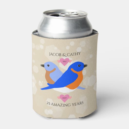 Blauwvogels elk jaar rond het Jubileum Blikjeskoeler (Blikje Voorkant)