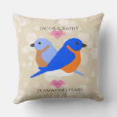 Blauwvogels elk Jubileum jaar Kussen (Achterkant)