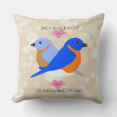 Blauwvogels elk Jubileum jaar Kussen (Voorkant)