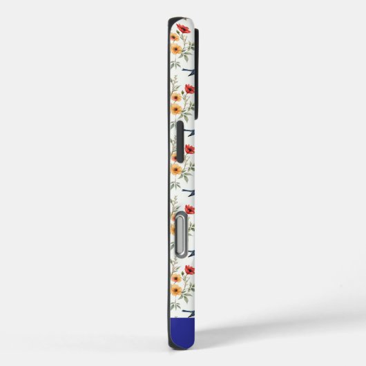 Blauwvogels en bloemen Case-Mate iPhone case (Achterkant / Rechts)