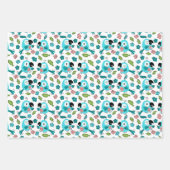 Blauwvogels en bloemen inpakpapier vel (Voorkant)