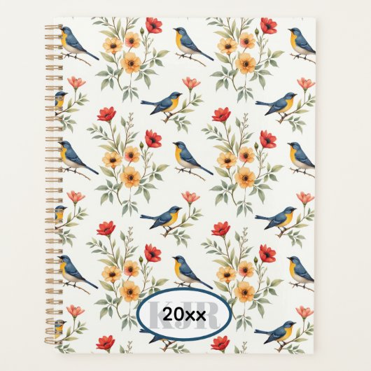 Blauwvogels en bloemen planner (Voorkant)