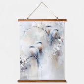 Blauwvogels en bloesems hangend wandkleed (Voorkant 2)