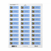 Blauwvogels en Gele School Birdhouse Blue Etiket (Full Sheet)