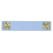Blauwvogels en Hexagon Birdhouse Blue Medium Tafelloper (Horizontaal)