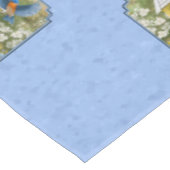 Blauwvogels en Hexagon Birdhouse Blue Tafelkleed (Gekanteld)