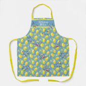 Blauwvogels en Lemons Blauw Geel Goedkeuring Aange Schort (Voorkant)