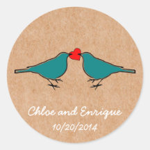 Blauwvogels en liefde hart bruiloft