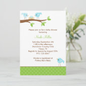 Blauwvogels en Nest Baby shower Kaart (Staand voorkant)