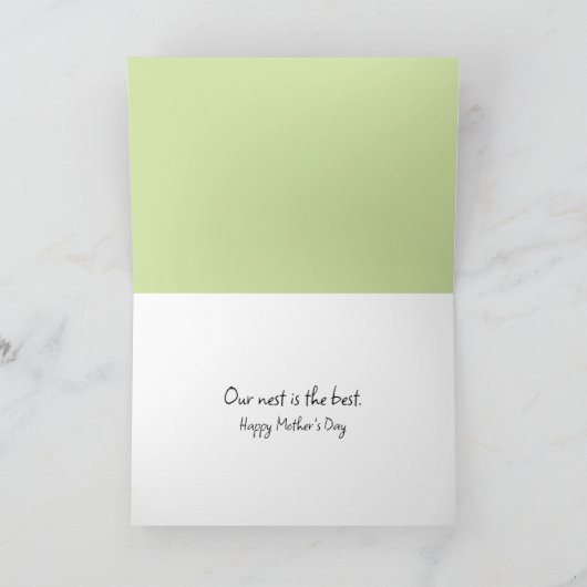 Blauwvogels en Nest Moederdag Kaart (Binnen)