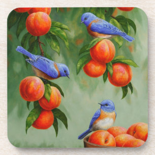 Blauwvogels en pekelboom bier onderzetter