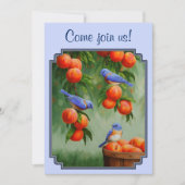 Blauwvogels en perziken Blauw Kaart (Voorkant)