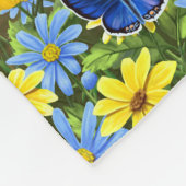 Blauwvogels en Rondhuis Fleece Deken (Hoek)