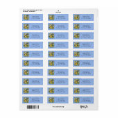 Blauwvogels en Tall Yellow Birdhouse Blue Etiket (Full Sheet)