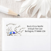 Blauwvogels en vertakkingen Aangepaste Adresetiket Etiket (Insitu)