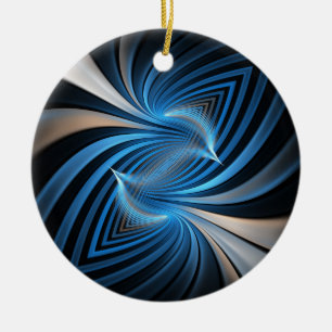 Blauwvogels Fractal Keramisch Ornament