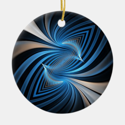 Blauwvogels Fractal Keramisch Ornament (Voorkant)