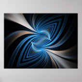 Blauwvogels Fractal Poster (Voorkant)