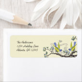 blauwvogels Geel en Blauwe Retourlabels Etiket (Insitu)