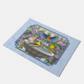 Blauwvogels Goldfinches Vloertuinen Blauw Deurmat (Schuin)