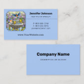 Blauwvogels Goudvinken Bloemen Tuin Fontein Visitekaartje (Voorkant / Achterkant)