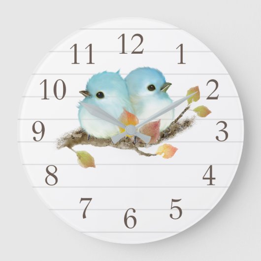 Blauwvogels Home Decor Wall Clock Grote Klok (Voorkant)