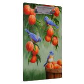 Blauwvogels in een boomgaard klembord (Rechts)