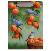 Blauwvogels in een boomgaard klembord (Voorkant)