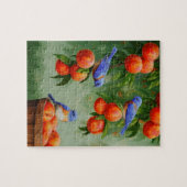 Blauwvogels in een boomgaard legpuzzel (Horizontaal)