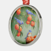 Blauwvogels in een boomgaard metalen ornament (Links)