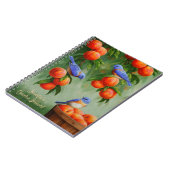 Blauwvogels in een boomgaard notitieboek (Linkerzijde)