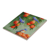 Blauwvogels in een boomgaard tegeltje (Zijkant)