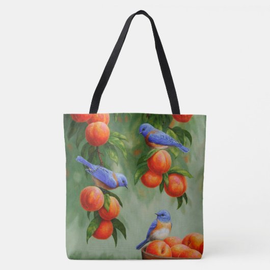 Blauwvogels in een boomgaard tote bag (Voorkant)