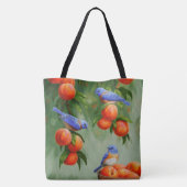 Blauwvogels in een boomgaard tote bag (Achterkant)