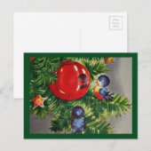 Blauwvogels in een kerstboom feestdagenkaart (Voorkant / Achterkant)