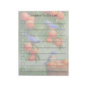 Blauwvogels in een Peach Tree Orchard To-Do-lijst Notitieblok (Linkerzijde)